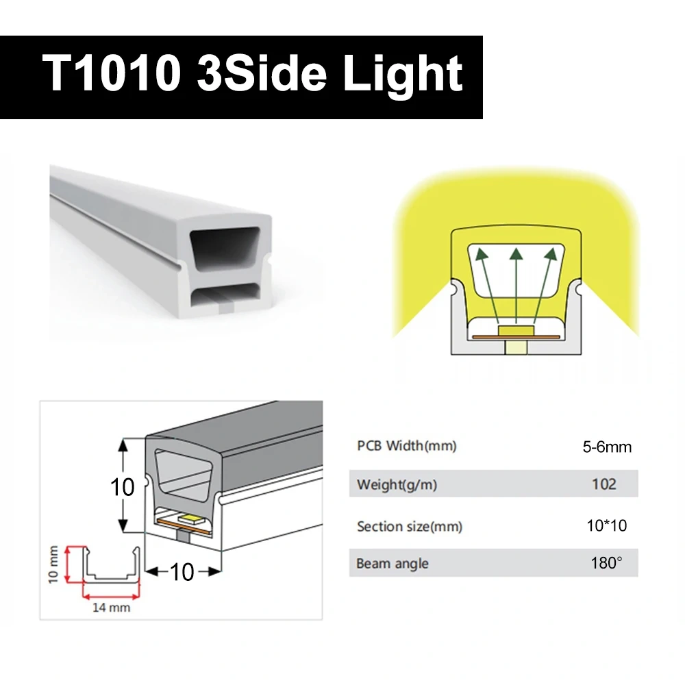 1m-10m LED Silicone Neon Tube Flexible Soft Silica Gel Sign IP67 Waterproof For WS2811 WS2812 SK6812 5050 Addressable RGB Strip