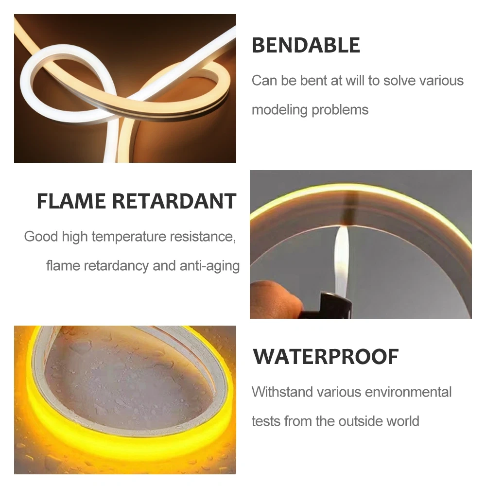 WS2812B WS2811 LED Neon Tube Flexible Silica Gel Ribbon Linear Decor Silicon IP67 Waterproof For WS2812 SK6812 5050 Strip Light