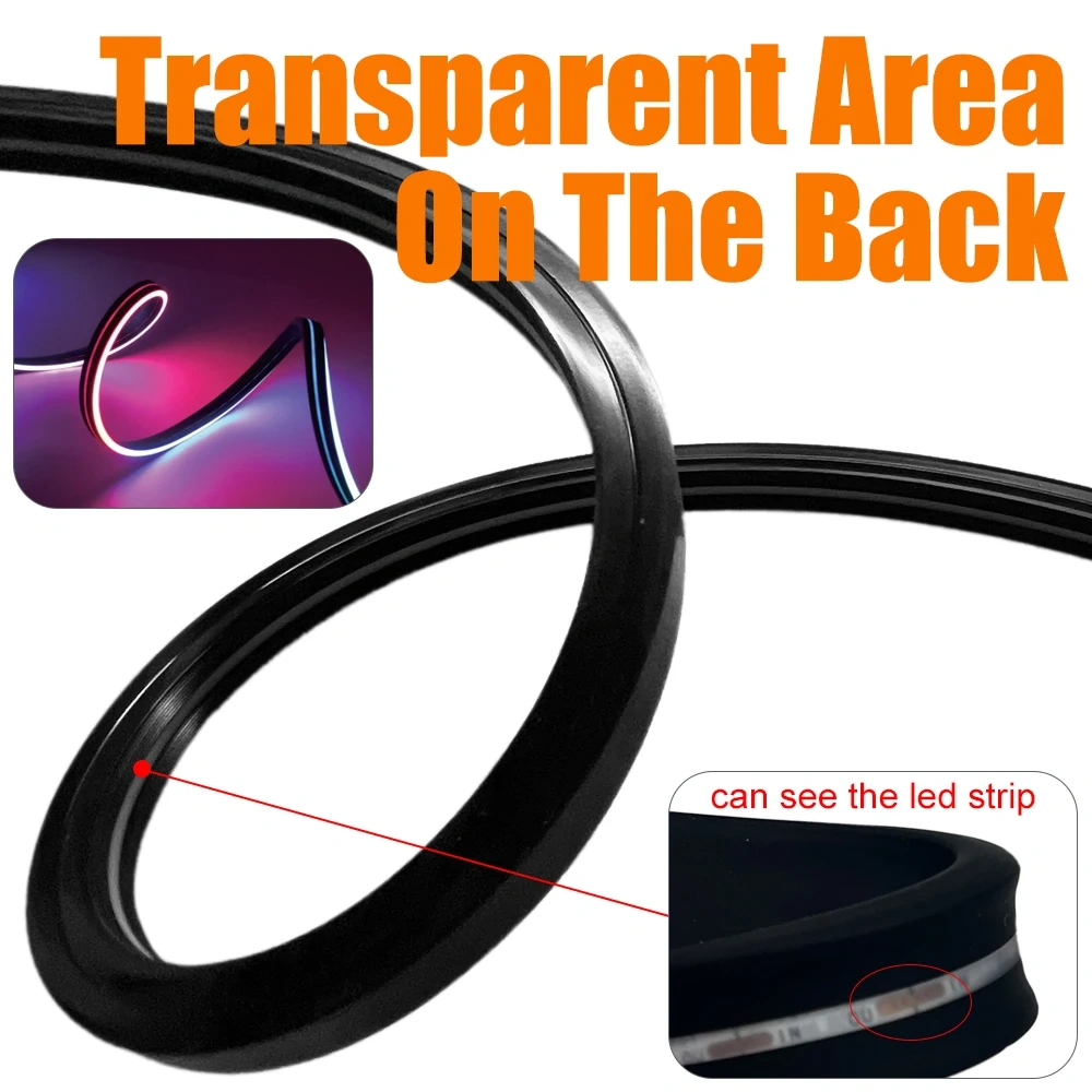 1M-5M WS2812B WS2811 SK6812 Silica Gel Tube Black Led Neon Soft Rope Tube IP67 Waterproof For 5050 RGB Flexible Strip Light