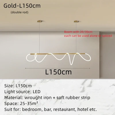 Modern Minimalist Living Room Pendant Lamp Nordic Creative Restaurant Bedroom Study Designer Circular Musical Note Linear Light