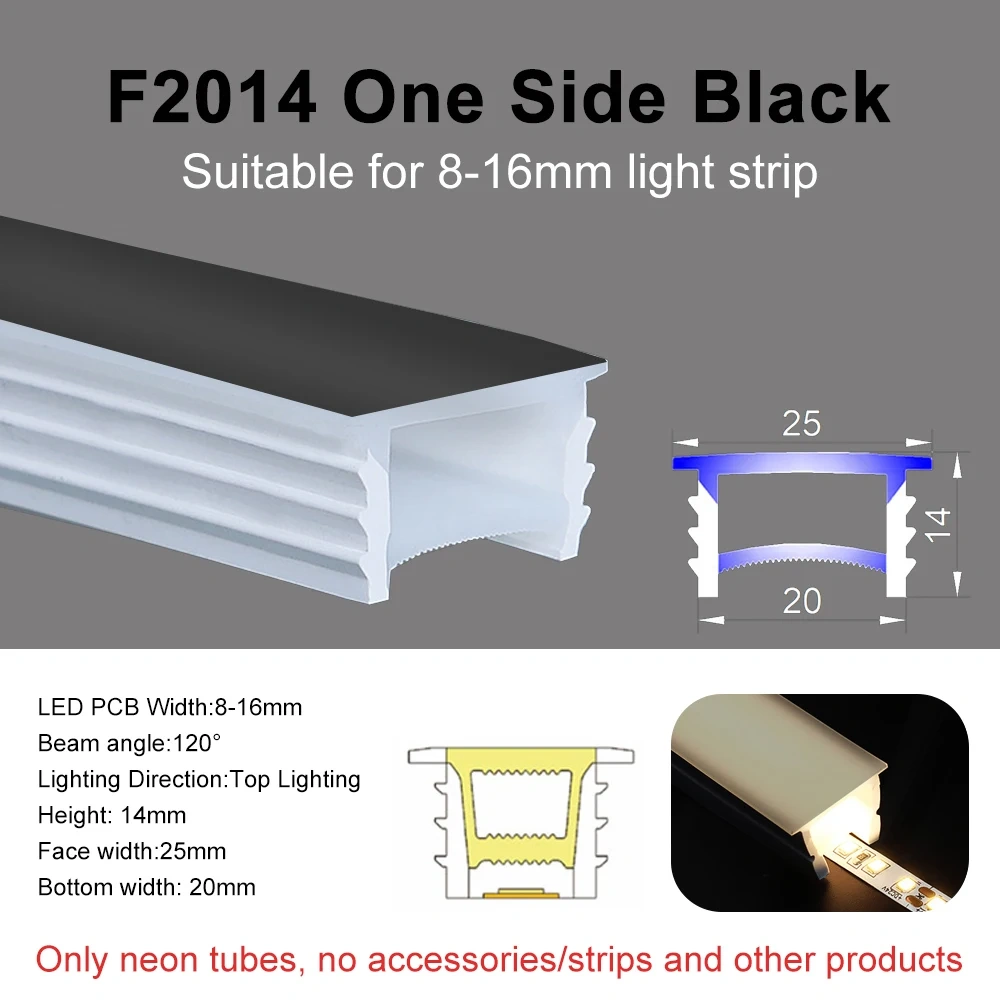 LED Neon Sign Silica Gel Covering Tube  Recessed Removeable Flexible Waterproof Silicone For WS2811 WS2812B COB Light Strip 10M