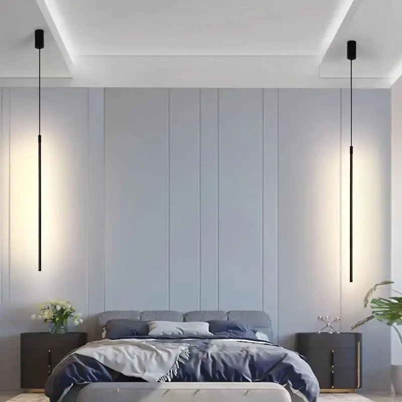 Modern LED long pendant light, living room background wall, dining room bedroom bedside background,home decoration pendant light