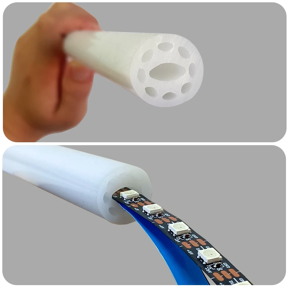 270/360 Degree Luminous Round Neon Silica Gel Tube Flexible Silicone Soft Sleeve IP67 Waterproof For 5mm-10mm SMD COB LED Strip