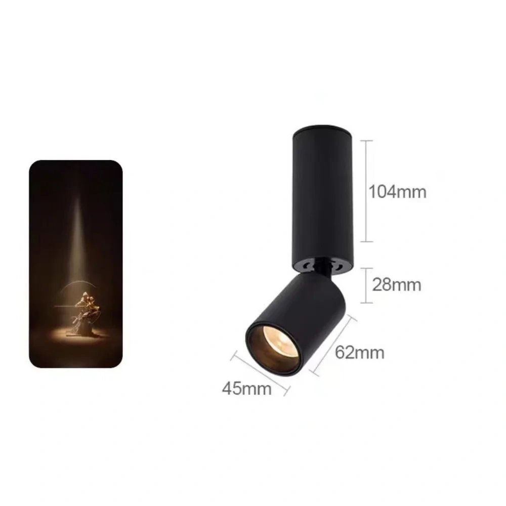 LED Surface mounted spotlight 3 ° 8 ° 15 ° small angle beam household lighting ceiling mounted background ambient light