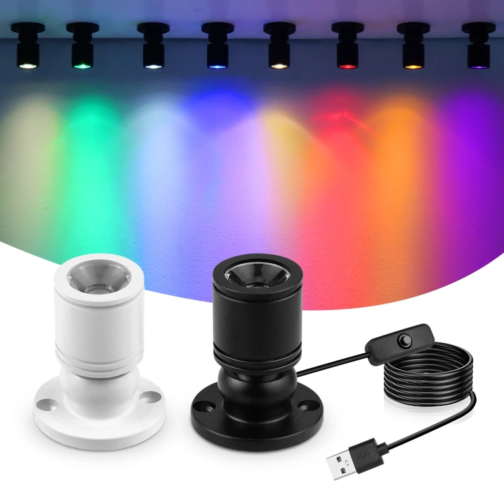 Rotatable Small Spot Light Aluminum Mini 5V USB LED Spotlight Surface Mounted Downlight Ceiling Lamp Showcase Display Lighting