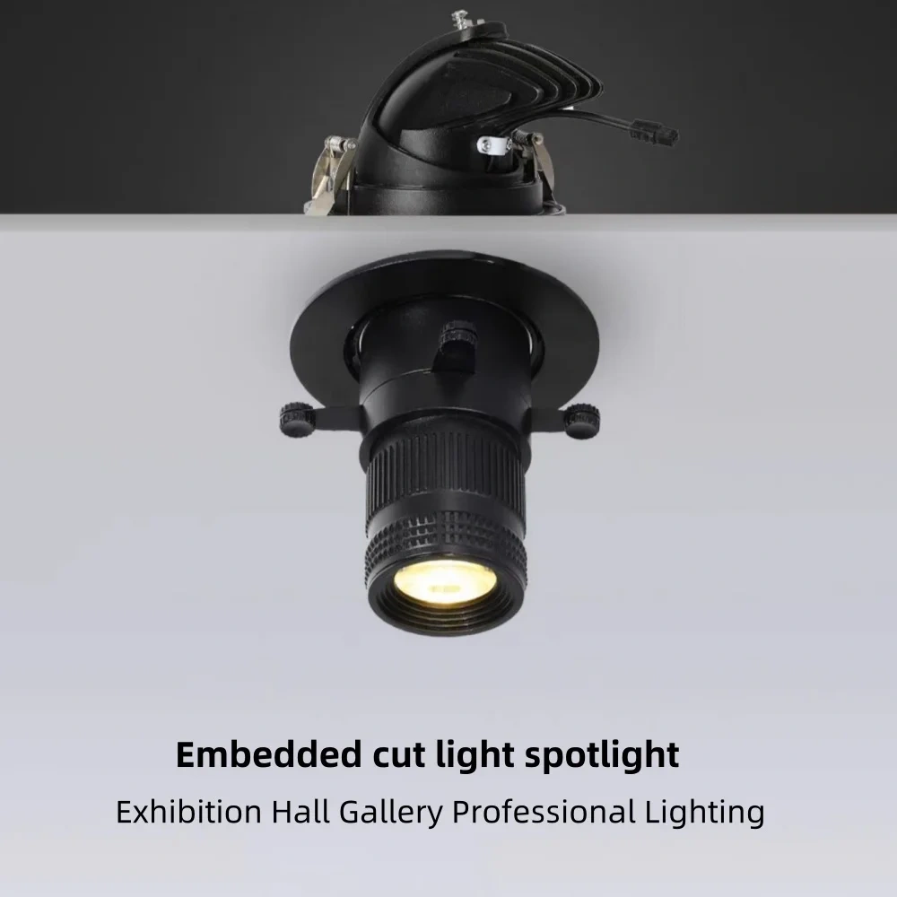 Embedded Cut off Light LED Exhibition Hall Museum Calligraphy and Painting Cut off Light Adjustable Focus Slice Light