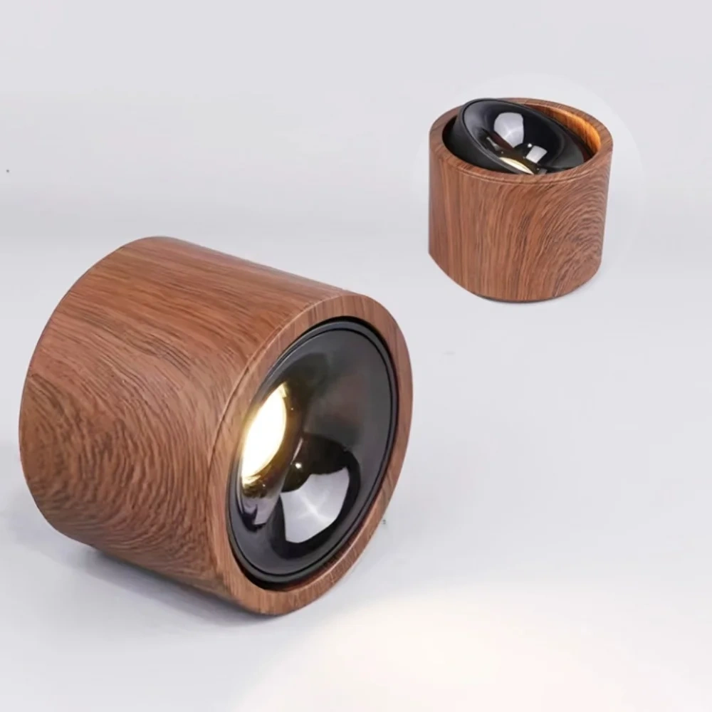 LED dimming ceiling light, wood grain anti glare tube light, room angle adjustable ceiling light, living room kitchen lighting