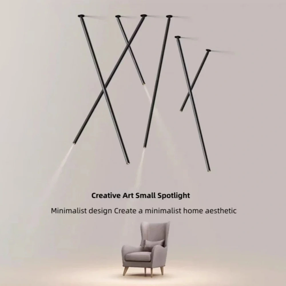LED Minimalist Tube Spotlight Embedded Atmosphere Light Creative Art Light Luxury Ceiling Light