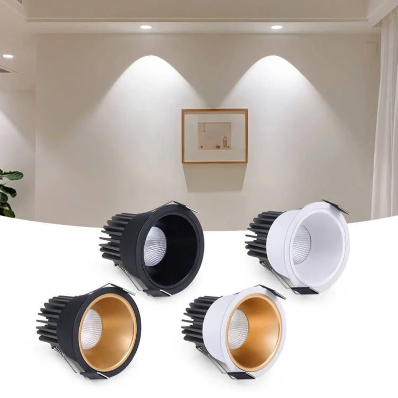 High Quality Recessed Aluminum COB LED Spot Light 7W 12W LED Spotlight Bulb 110V 220V Downlight Ceiling Lamp Home Lighting Decor