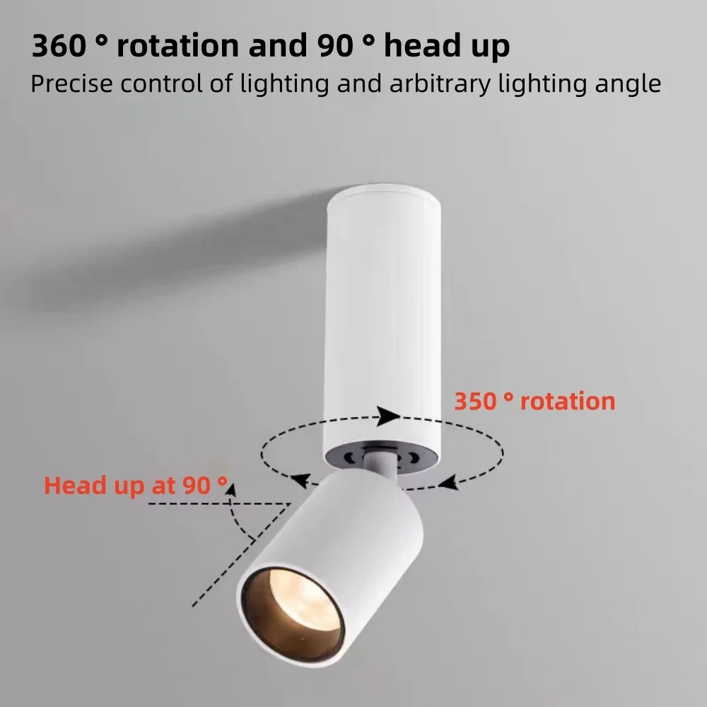 LED Surface mounted spotlight 3 ° 8 ° 15 ° small angle beam household lighting ceiling mounted background ambient light