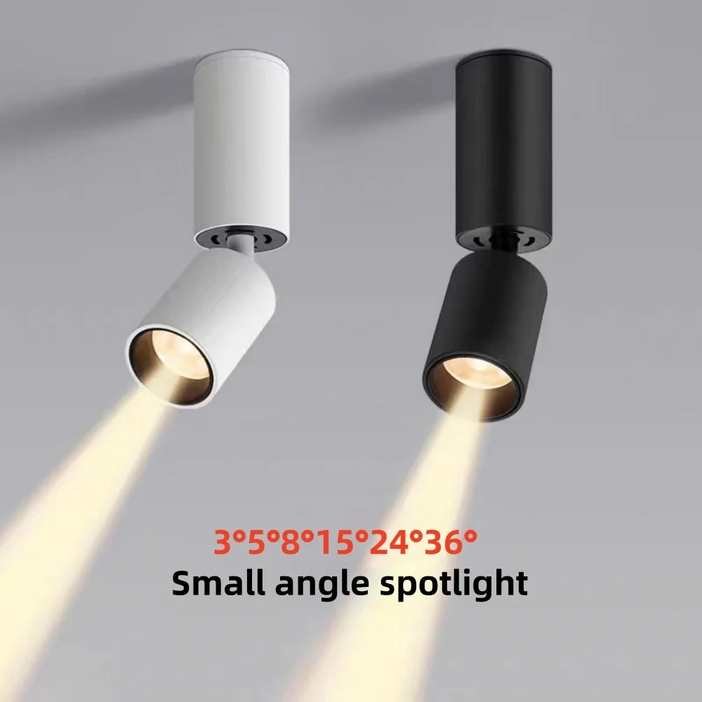 LED Surface mounted spotlight 3 ° 8 ° 15 ° small angle beam household lighting ceiling mounted background ambient light