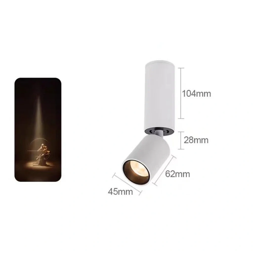LED Surface mounted spotlight 3 ° 8 ° 15 ° small angle beam household lighting ceiling mounted background ambient light