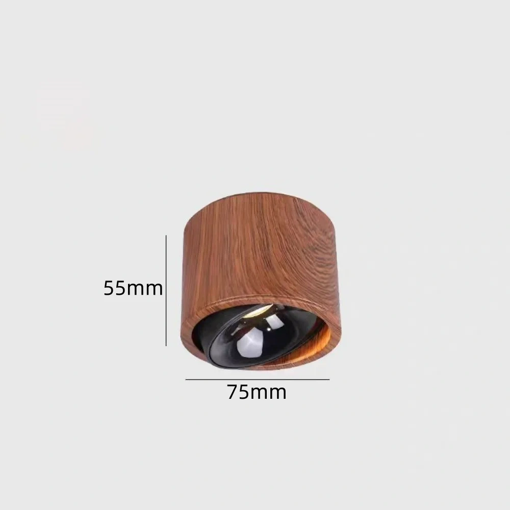LED dimming ceiling light, wood grain anti glare tube light, room angle adjustable ceiling light, living room kitchen lighting