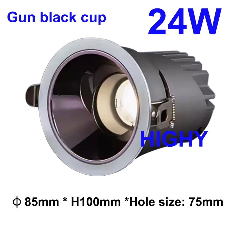 Dimmable spotlight embedded cob anti-glare household narrow edge led ceiling light LED downlight 9W12W18W20W24W AC96-240V