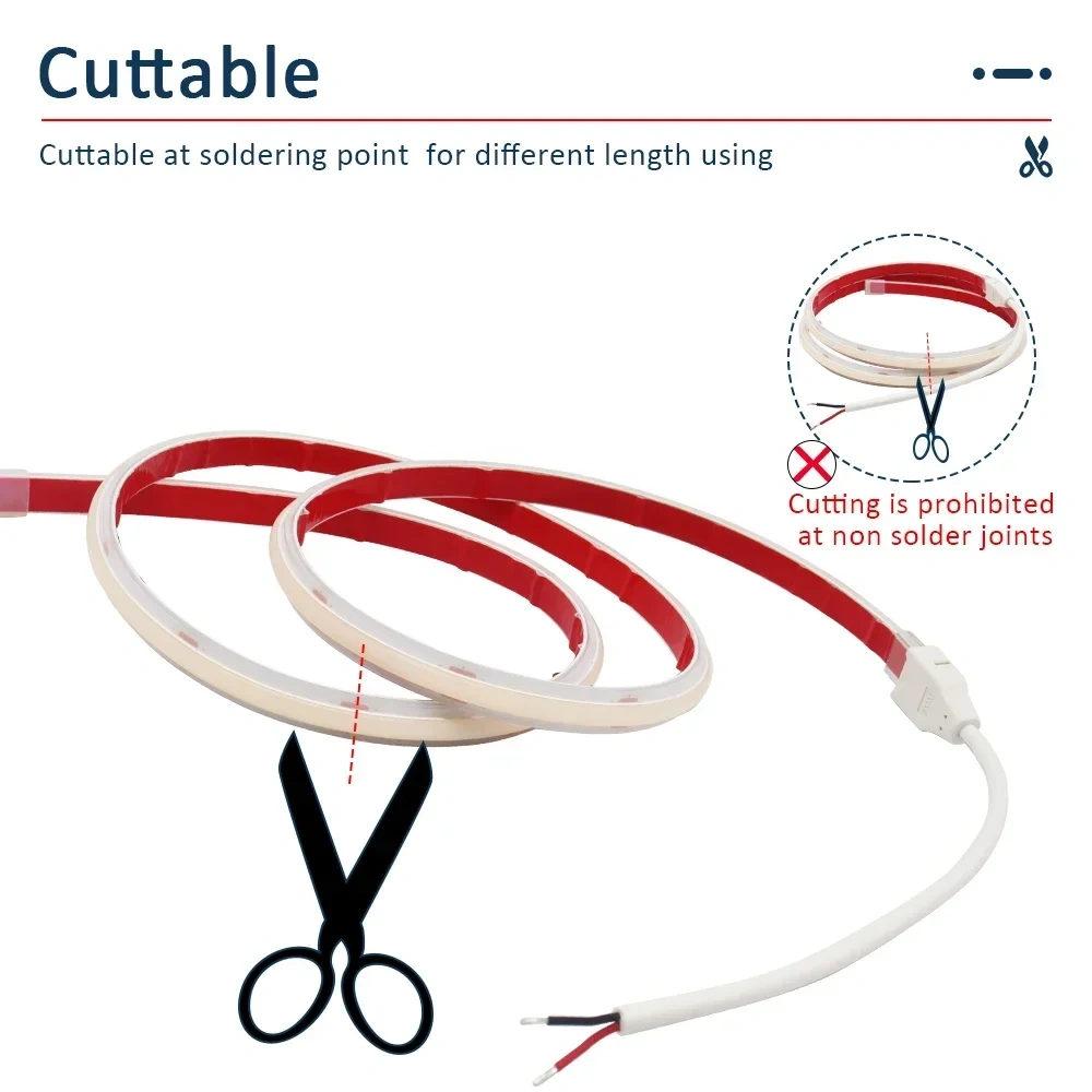 Super COB LED Strip Light IP68 Waterproof DC24V AC220V High Quality Underwater Outdoor Flexible Tape 312Leds/M Ribbon for Pool