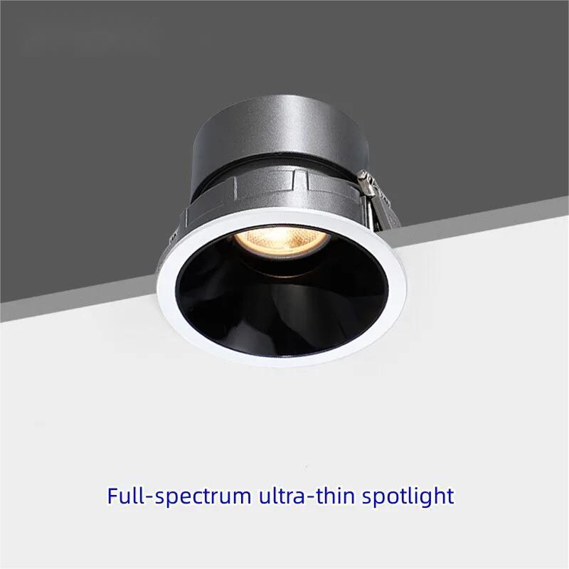 Embedded anti-glare, ultra-thin full-spectrum eye protection downlight, living room aisle sofa background, wall washing, natural