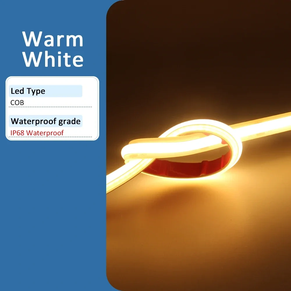 Super COB LED Strip Light IP68 Waterproof DC24V AC220V High Quality Underwater Outdoor Flexible Tape 312Leds/M Ribbon for Pool