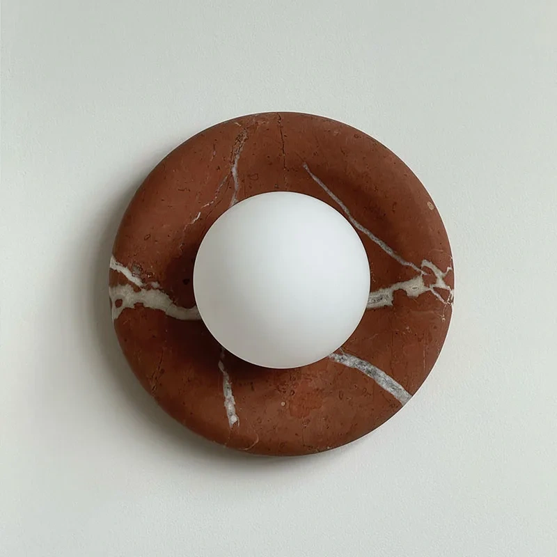 French Minimalism Artistic Home Decoration Wall Lamp Light Luxury Hotel Small Apartment Villa Corridor Daily Lighting Stone Lamp