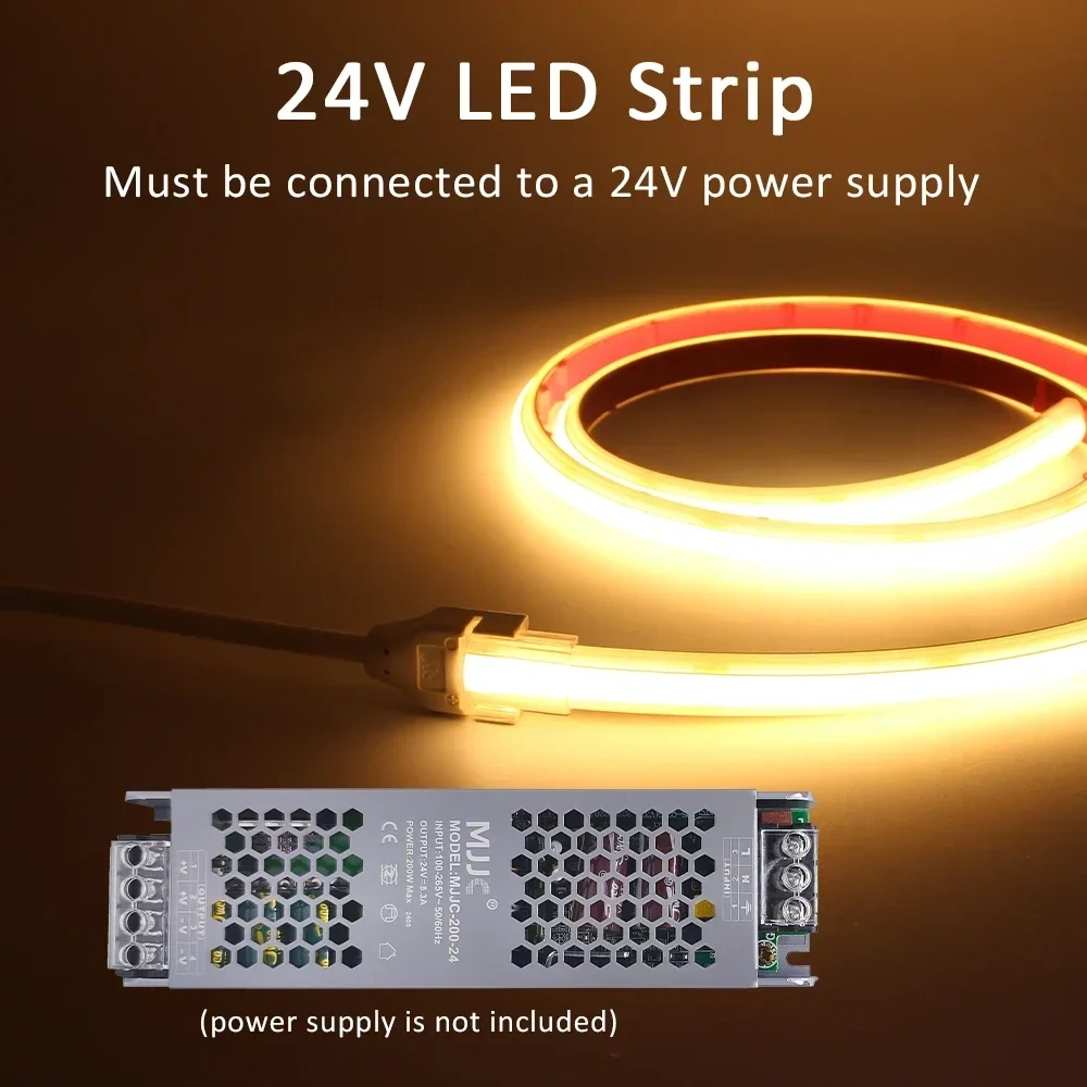 Super COB LED Strip Light IP68 Waterproof DC24V AC220V High Quality Underwater Outdoor Flexible Tape 312Leds/M Ribbon for Pool