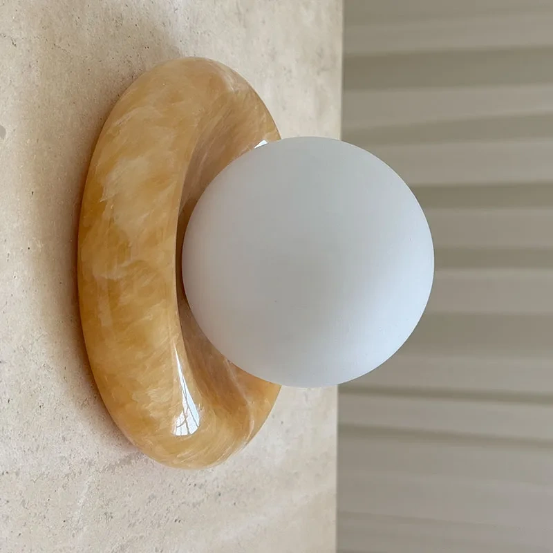French Minimalism Artistic Home Decoration Wall Lamp Light Luxury Hotel Small Apartment Villa Corridor Daily Lighting Stone Lamp