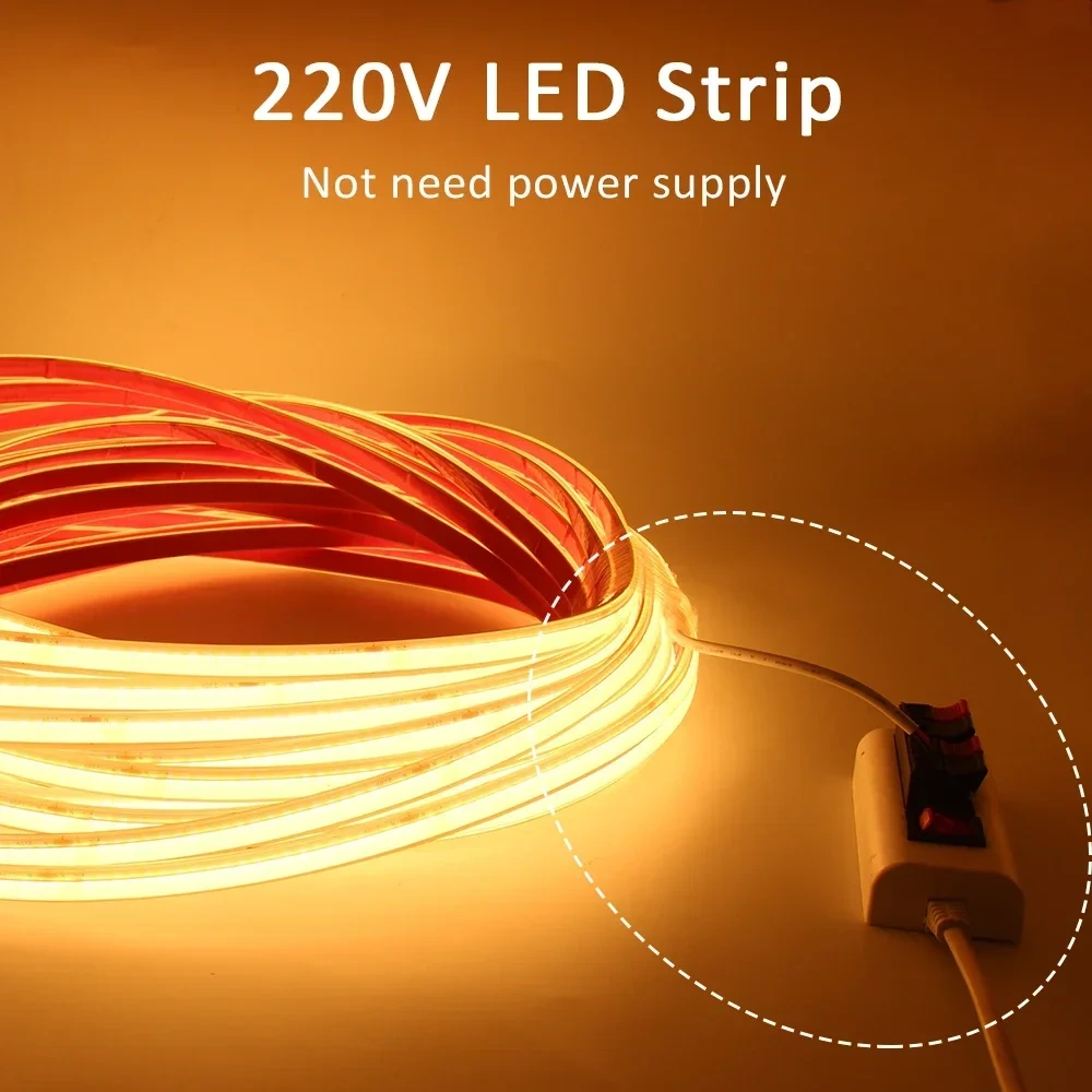 Super COB LED Strip Light IP68 Waterproof DC24V AC220V High Quality Underwater Outdoor Flexible Tape 312Leds/M Ribbon for Pool