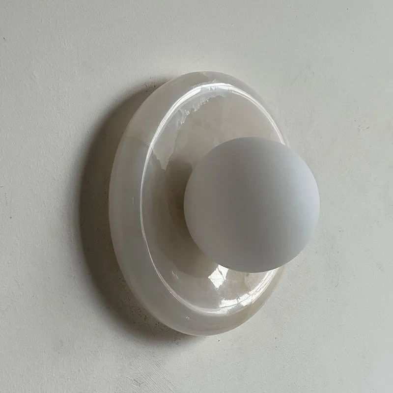 French Minimalism Artistic Home Decoration Wall Lamp Light Luxury Hotel Small Apartment Villa Corridor Daily Lighting Stone Lamp