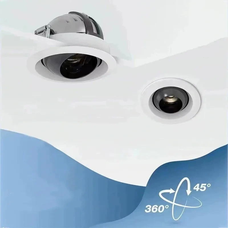 Ultra-thin bull's-eye lamp recessed spotlight adjustable angle spotlight Household 7W9W12W AC110V-240V
