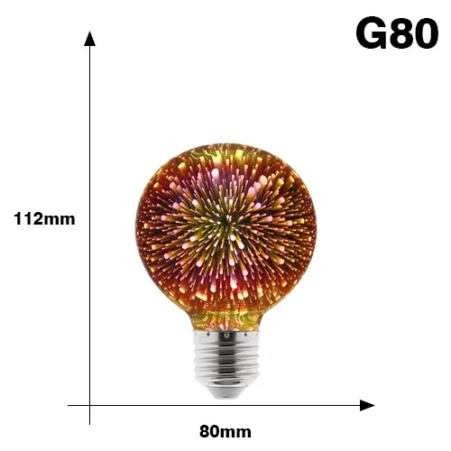 3D Decoration LED Edison Light Bulb E27 6W 110V 220V Vintage Star Fireworks Lamp Holiday Night Light Ampoule LED Lamp Lighting