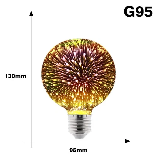3D Decoration LED Edison Light Bulb E27 6W 110V 220V Vintage Star Fireworks Lamp Holiday Night Light Ampoule LED Lamp Lighting