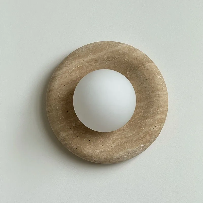 French Minimalism Artistic Home Decoration Wall Lamp Light Luxury Hotel Small Apartment Villa Corridor Daily Lighting Stone Lamp