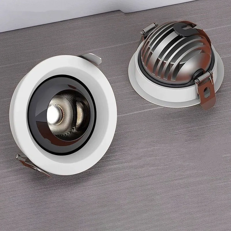 Ultra-thin bull's-eye lamp recessed spotlight adjustable angle spotlight Household 7W9W12W AC110V-240V