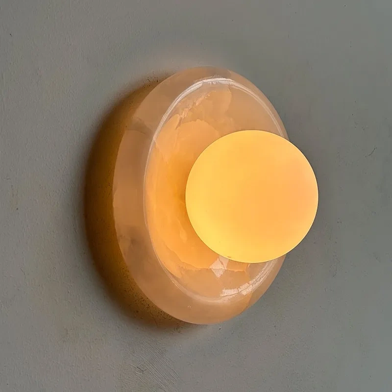 French Minimalism Artistic Home Decoration Wall Lamp Light Luxury Hotel Small Apartment Villa Corridor Daily Lighting Stone Lamp