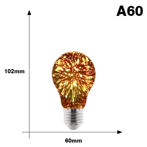 3D Decoration LED Edison Light Bulb E27 6W 110V 220V Vintage Star Fireworks Lamp Holiday Night Light Ampoule LED Lamp Lighting