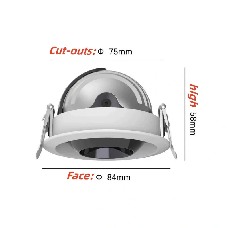 Ultra-thin bull's-eye lamp recessed spotlight adjustable angle spotlight Household 7W9W12W AC110V-240V