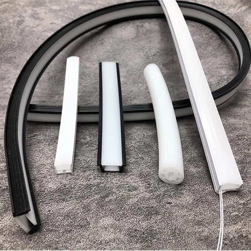 Flexible Silicone Light Strip Cover LED Neon Light Lampshade Embedded Channel for WS2815 Waterproof Lamp Tube Linear Lighting