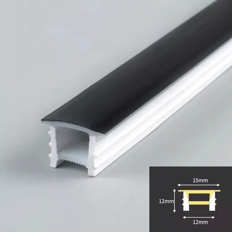 Flexible Silicone Light Strip Cover LED Neon Light Lampshade Embedded Channel for WS2815 Waterproof Lamp Tube Linear Lighting
