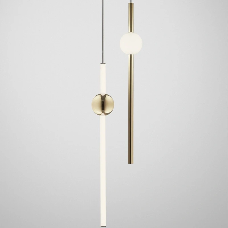 Modern Led Pendant Lights Fixture Glass Long Hanging Lamps Shop Restaurant Kitchen Dining Room Decoration Lighting Gold Bedside