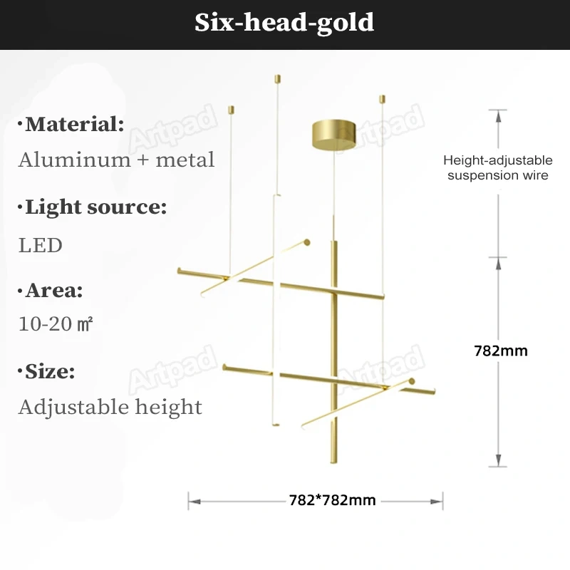 Italy Designer Tube Gold Chandeliers Post-Modern LED Simple Villa Living Room Kitchen Bar Blakc Chrome Luster Hanging Lighting