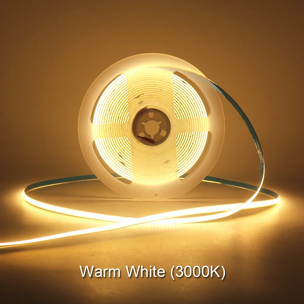 5mm PCB COB Led Strip Light Super Thin 12V 24V Soft Flex Tape Linear Lights Warm White 3000K Nature White 4000K Cool White 6500K
