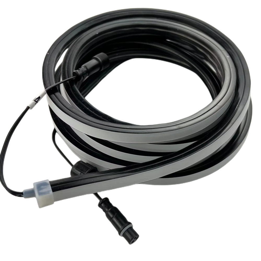 Size:12mm*12mm/5m/roll neon WS2811 12V/24Vled pixel strip,84/96LEDs/m,waterproof in black frosted silicon neon tube