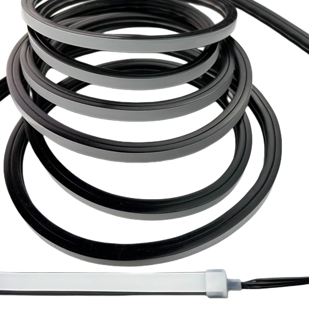 Size:12mm*12mm/5m/roll neon WS2811 12V/24Vled pixel strip,84/96LEDs/m,waterproof in black frosted silicon neon tube