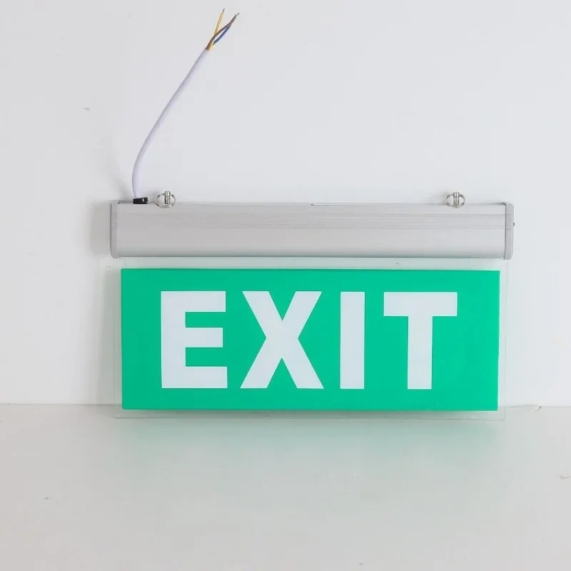 Exit Led Light Ac220v Green Exit Emergency Light Fire Sign Indicator Warning Lamp for Bulb Hotel Mall School Public Place