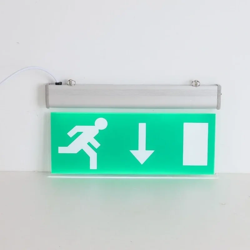 Exit Led Light Ac220v Green Exit Emergency Light Fire Sign Indicator Warning Lamp for Bulb Hotel Mall School Public Place