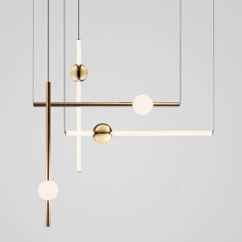 Modern Led Pendant Lights Fixture Glass Long Hanging Lamps Shop Restaurant Kitchen Dining Room Decoration Lighting Gold Bedside