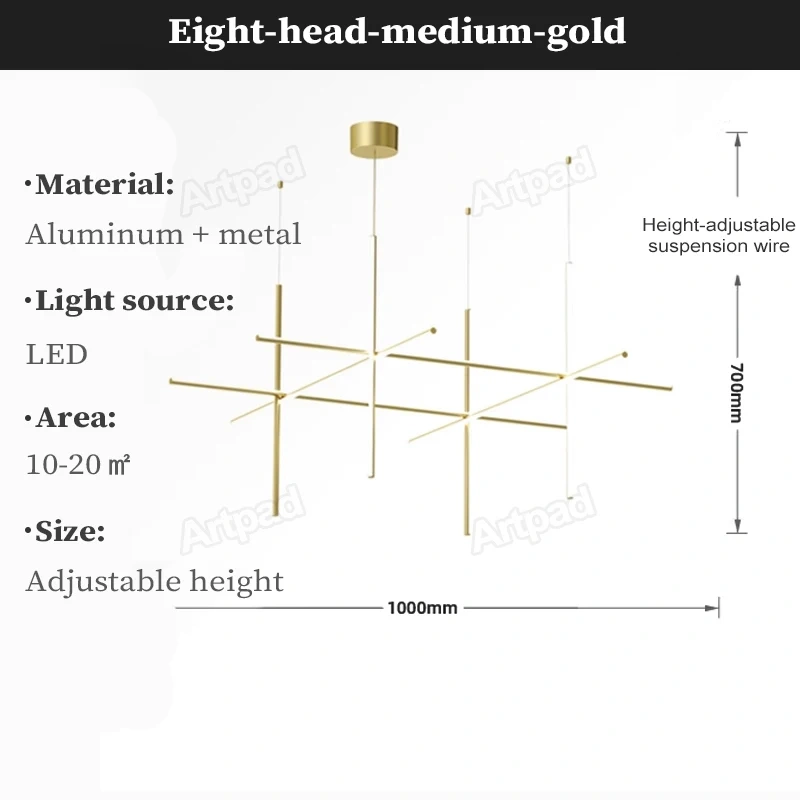 Italy Designer Tube Gold Chandeliers Post-Modern LED Simple Villa Living Room Kitchen Bar Blakc Chrome Luster Hanging Lighting