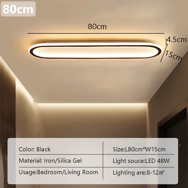 LED Ceiling Light 40/60/80cm Long Strip For Bedroom Study Kitchen Corridor Restaurant Hotel Apartment Indoor Lighting Fixtures