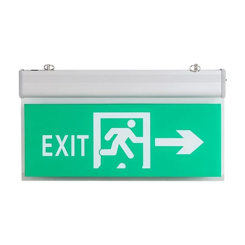 Exit Led Light Ac220v Green Exit Emergency Light Fire Sign Indicator Warning Lamp for Bulb Hotel Mall School Public Place