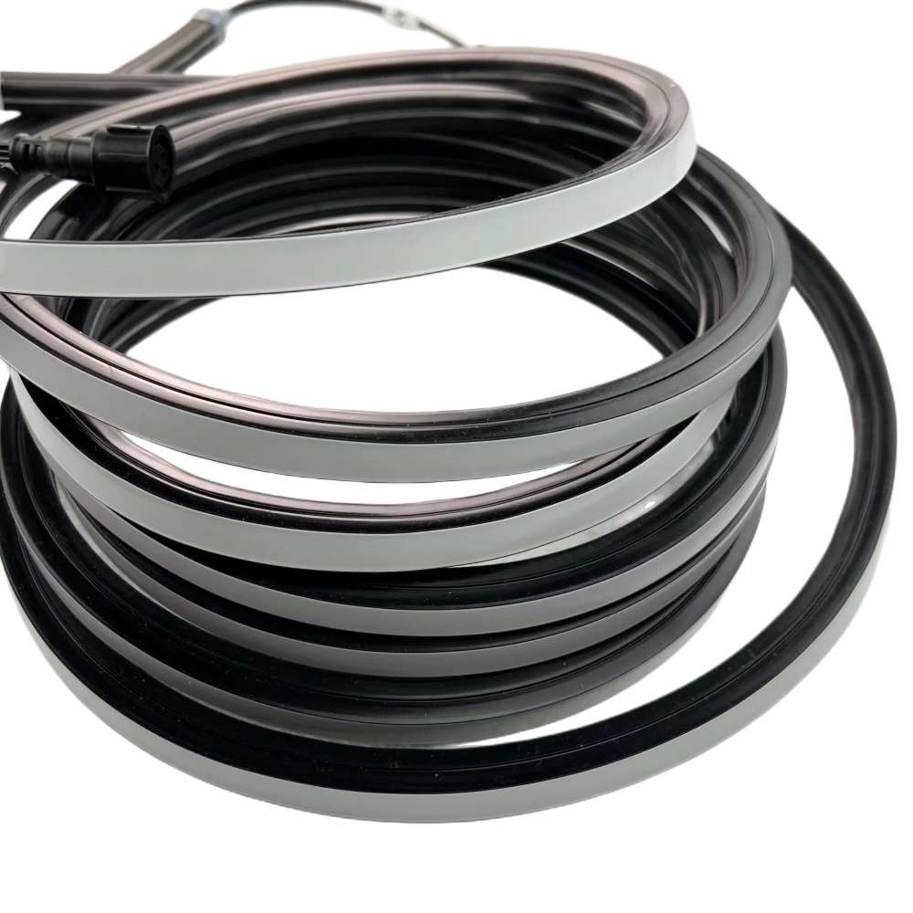 Size:12mm*12mm/5m/roll neon WS2811 12V/24Vled pixel strip,84/96LEDs/m,waterproof in black frosted silicon neon tube