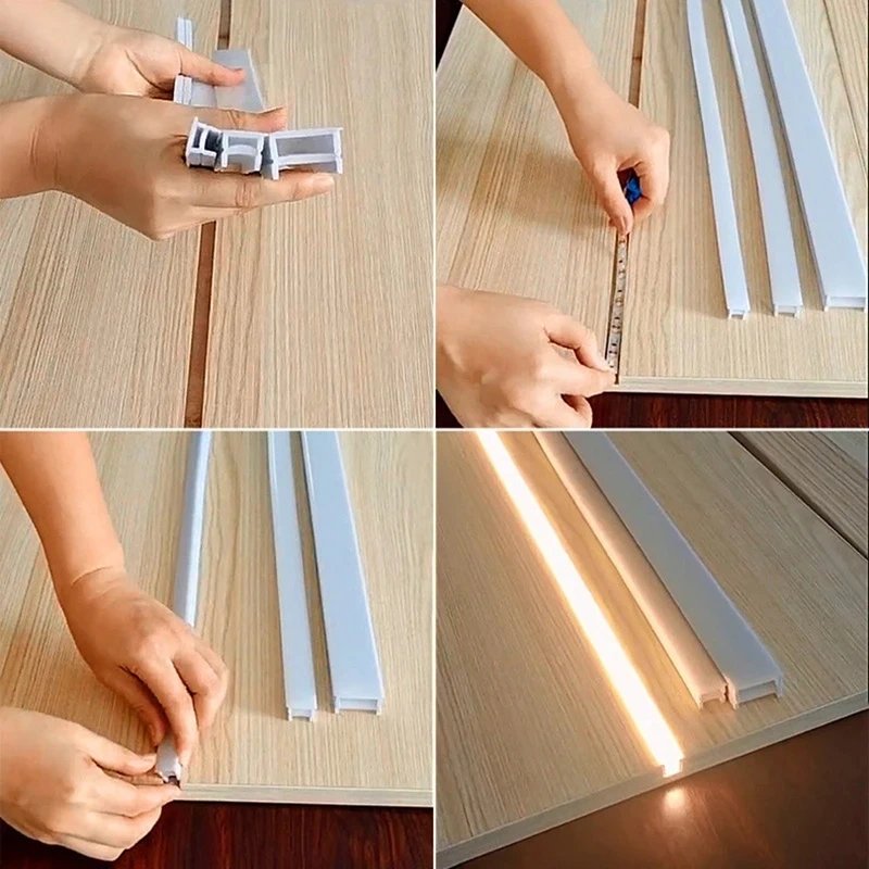 Flexible Silicone Light Strip Cover LED Neon Light Lampshade Embedded Channel for WS2815 Waterproof Lamp Tube Linear Lighting