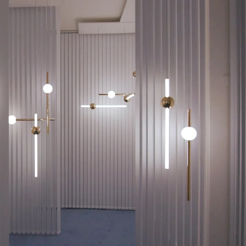 Modern Led Pendant Lights Fixture Glass Long Hanging Lamps Shop Restaurant Kitchen Dining Room Decoration Lighting Gold Bedside